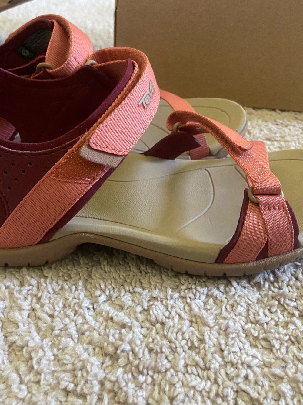 Teva Women’s Coral and Burgundy Outdoor Sandals